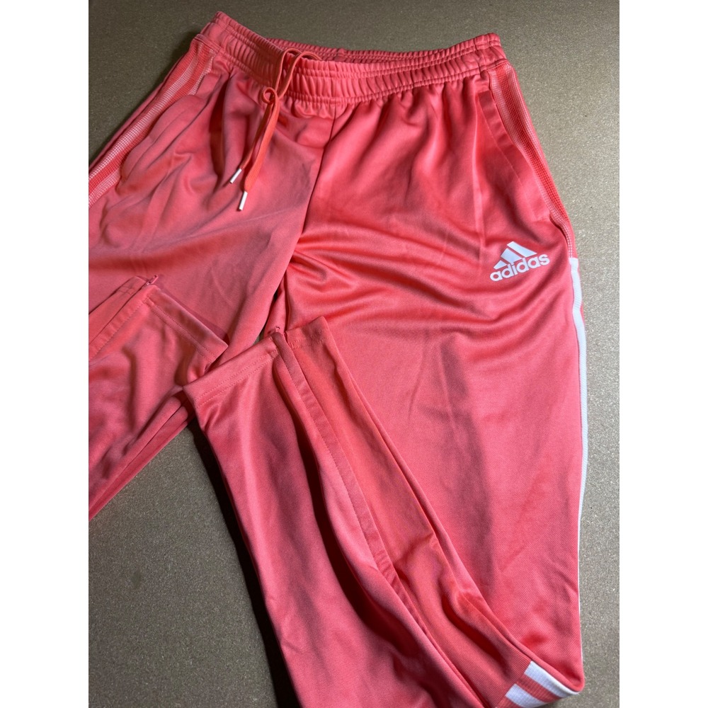 Adidas Women Coral Pink Tiro Track Pants Aeroready 3-Stripe Ankle Zip Size M $89 - Picture 7 of 9